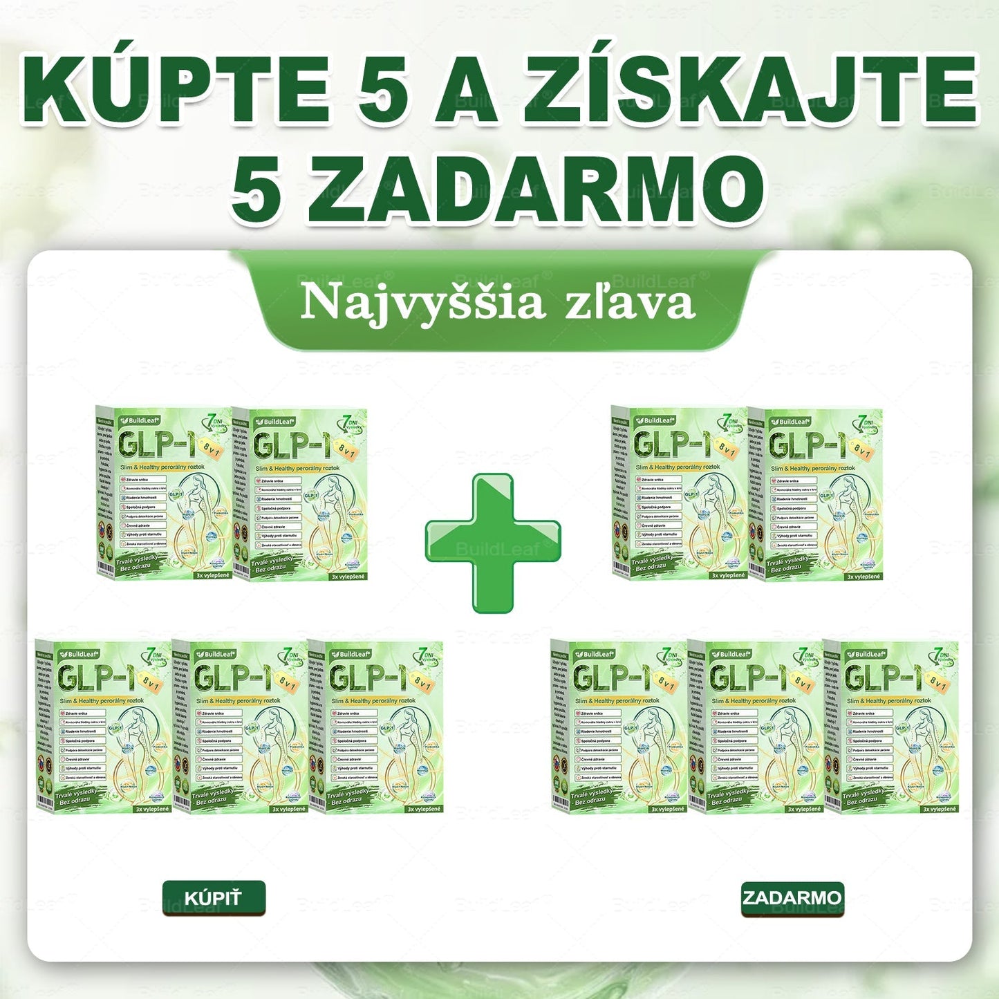 BuildLeaf® GLP-1 8-v-1 Fit & Vital Perorálny Roztok✅ (Len raz denne, viditeľné zmeny už za 7 dní) Pre obezitu, kardiovaskulárne ochorenia, cukrovku, spánkové apnoe, zdravie čriev, problémy s kĺbmi a ďalšie