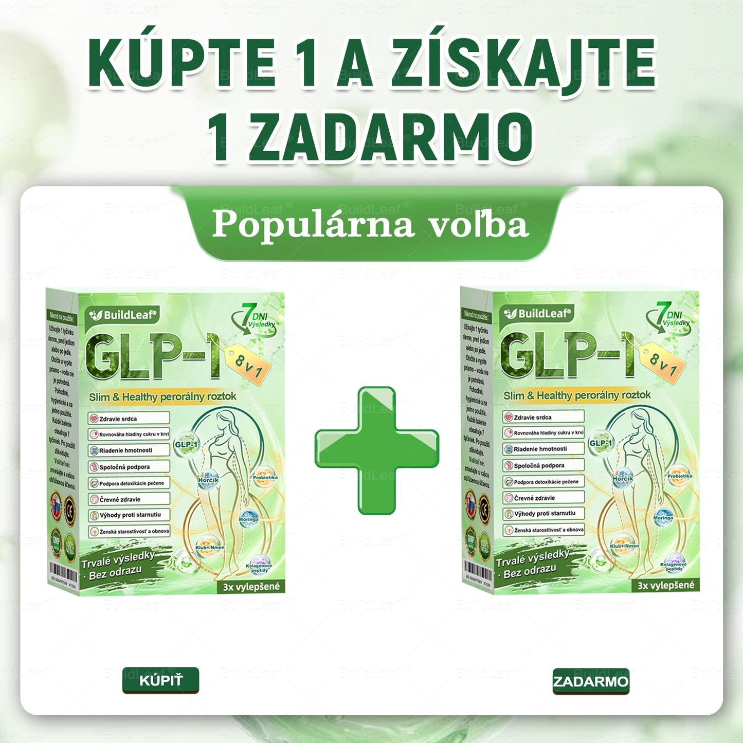 BuildLeaf® GLP-1 8-v-1 Fit & Vital Perorálny Roztok✅ (Len raz denne, viditeľné zmeny už za 7 dní) Pre obezitu, kardiovaskulárne ochorenia, cukrovku, spánkové apnoe, zdravie čriev, problémy s kĺbmi a ďalšie