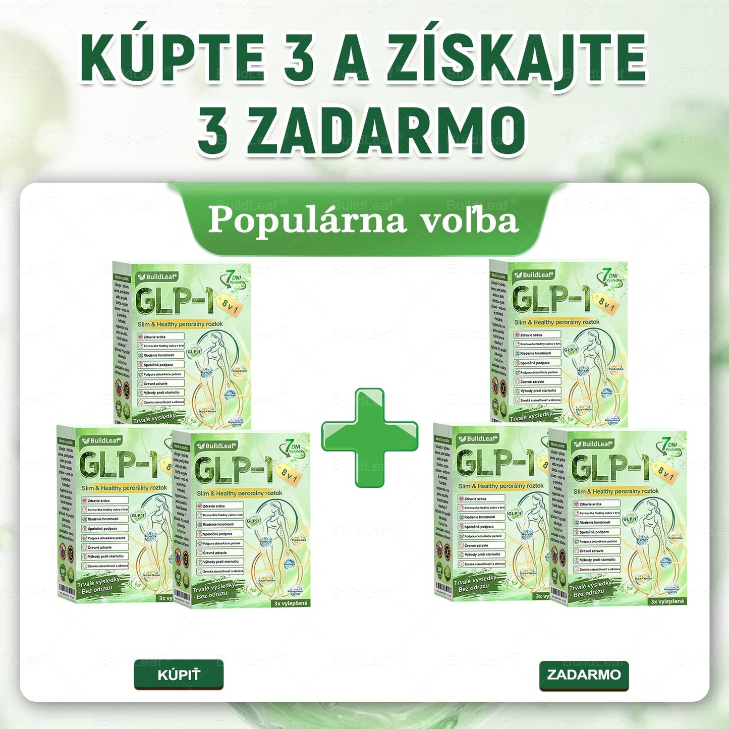 BuildLeaf® GLP-1 8-v-1 Fit & Vital Perorálny Roztok✅ (Len raz denne, viditeľné zmeny už za 7 dní) Pre obezitu, kardiovaskulárne ochorenia, cukrovku, spánkové apnoe, zdravie čriev, problémy s kĺbmi a ďalšie